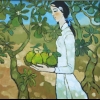 Lady in Jackfruit Garden